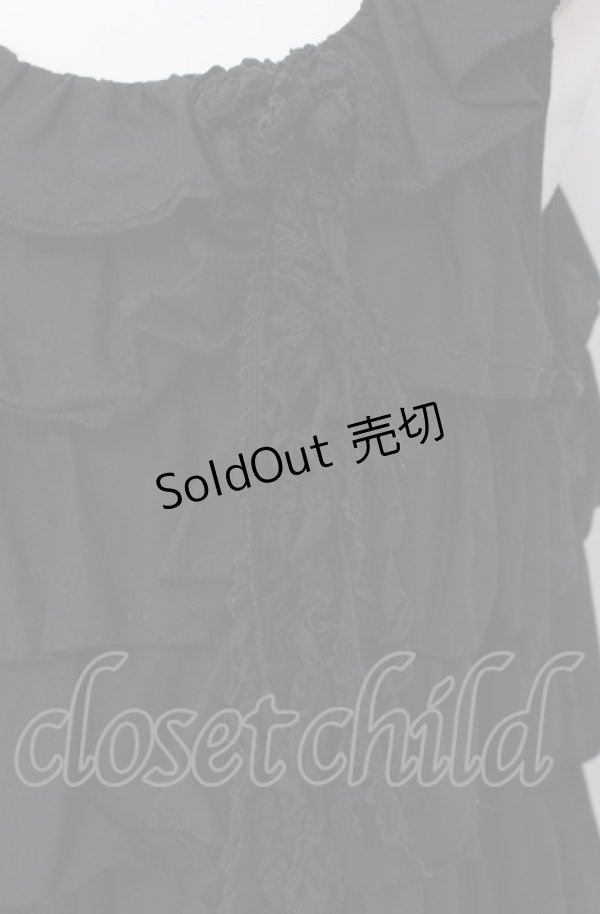 画像2: 【SALE】PINK HOUSE / 段々フリルノースリーブチュニックブラウス  クロ O-25-04-30-1021-LO-BL-IG-ZT364 (2)