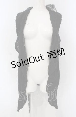 画像: 【SALE】INGEBORG / ニットレースフリルジレ 9 クロ O-25-04-30-1024-LO-TO-IG-ZT362