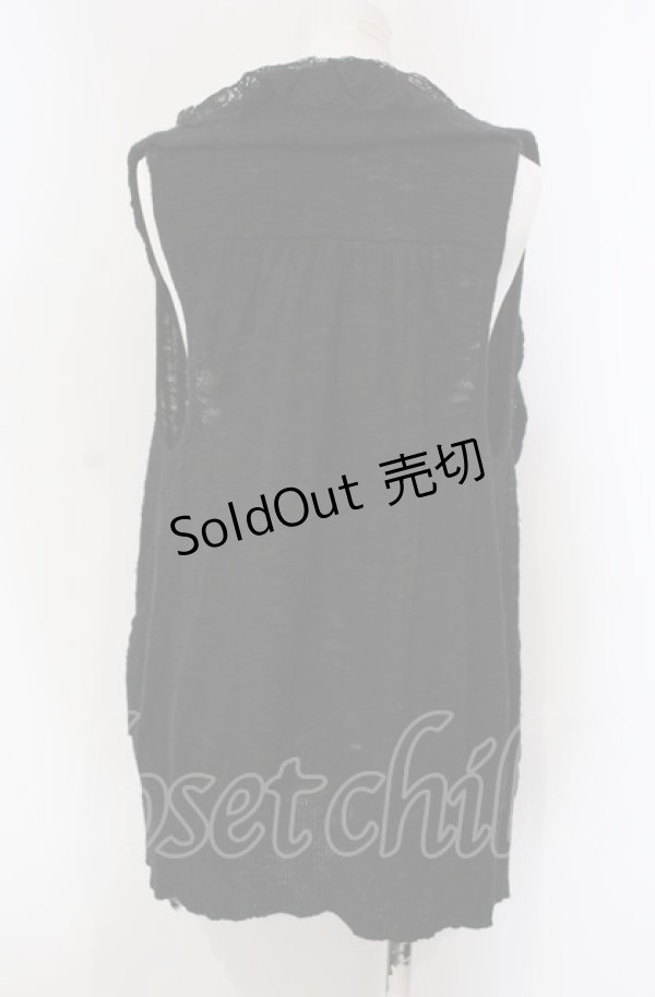 画像3: 【SALE】INGEBORG / ニットレースフリルジレ 9 クロ O-25-04-30-1024-LO-TO-IG-ZT362 (3)