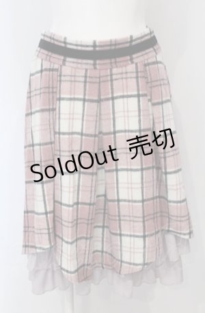 画像: axes femme POETIQUE / 起毛チェックタックスカート  ピンク O-25-04-30-2001-AX-SK-IG-ZT082