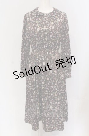 画像: Fi.n.t / ティータイム柄ワンピース  ブラウン O-25-04-30-2042-CA-OP-IG-OS