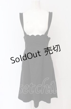 画像: Fi.n.t / サスペンダー付きスカラップハイウエストスカート  クロ O-25-04-30-2060-CA-OP-IG-ZT0722E