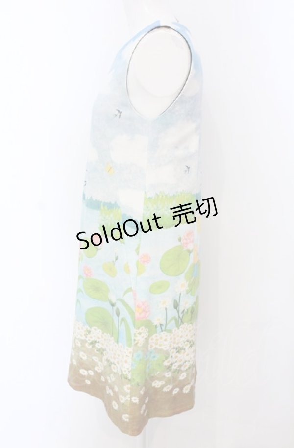 画像2: Franche Lippee / おやゆびひめノースリワンピ【SAMPLE】  サックス O-25-04-30-2067-LO-OP-IG-OS (2)