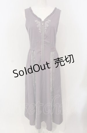 画像: axes femme / レース切替刺繍ジャンスカ  パープル O-25-04-30-2007-AX-OP-IG-OS