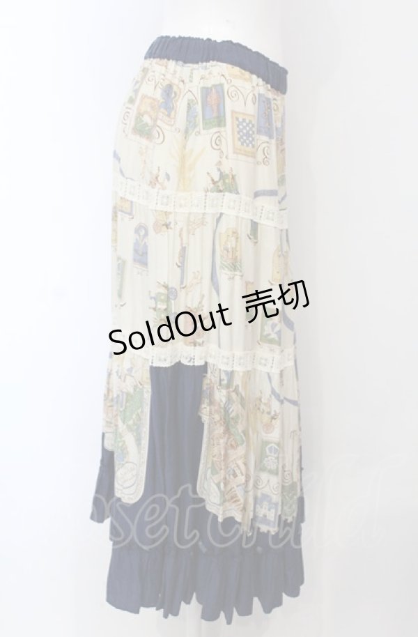 画像3: Jane Marple / Here's to the poetティアードスカート M アイボリー×ネイビー O-25-04-30-2079-JM-SK-IG-OS (3)