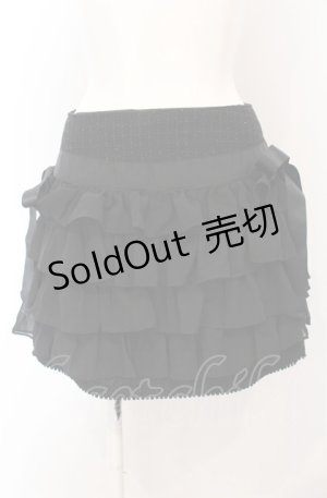 画像: MILK / 切り替えティアードシフォンスカート  クロ O-25-04-30-2088-ML-SK-IG-OS