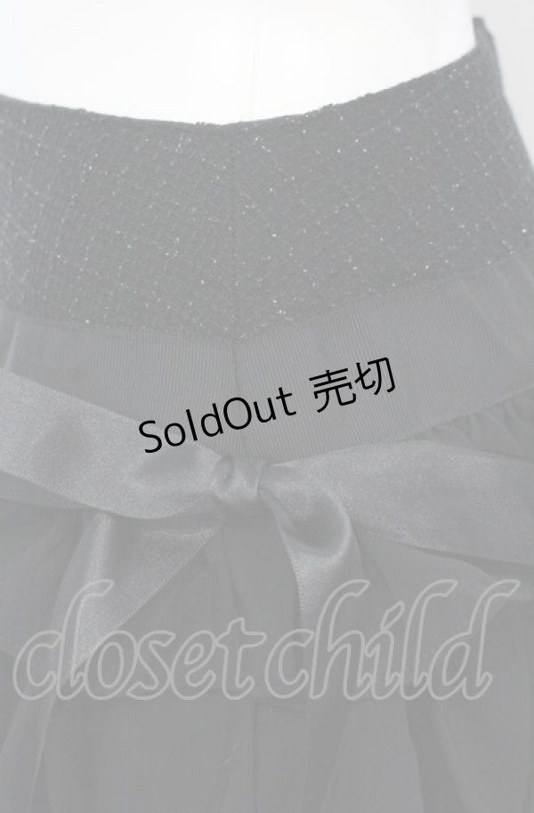 画像3: MILK / 切り替えティアードシフォンスカート  クロ O-25-04-30-2088-ML-SK-IG-OS (3)