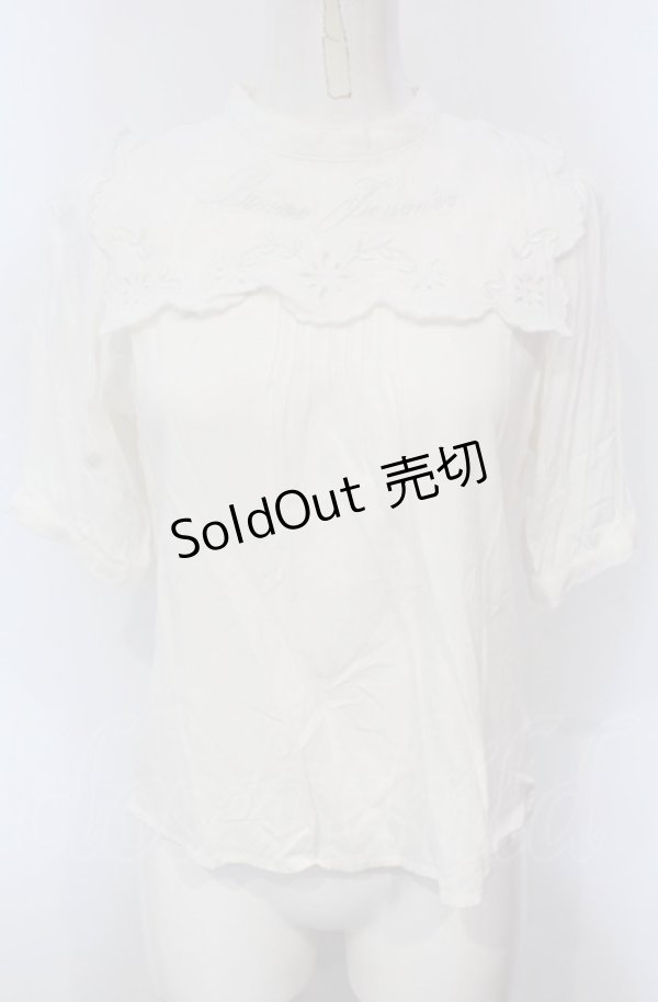 画像1: Fi.n.t / カットワーク刺繍クロスヨークブラウス  オフシロ O-25-04-30-2011-CA-BL-IG-ZT039 (1)