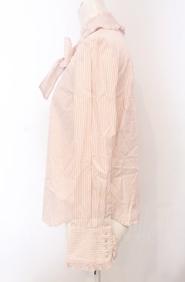 画像3: Jane Marple / ストライプボウタイ付きブラウス M ピンク×シロ O-25-04-30-2110-JM-BL-IG-OS (3)