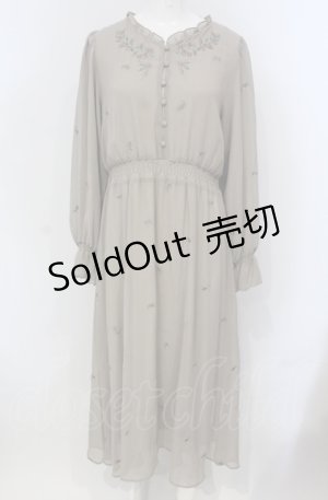 画像: 【SALE】an another angelus / ローズ刺繍シフォンワンピース  カーキグリーン O-25-04-30-2012-CA-OP-IG-ZT100