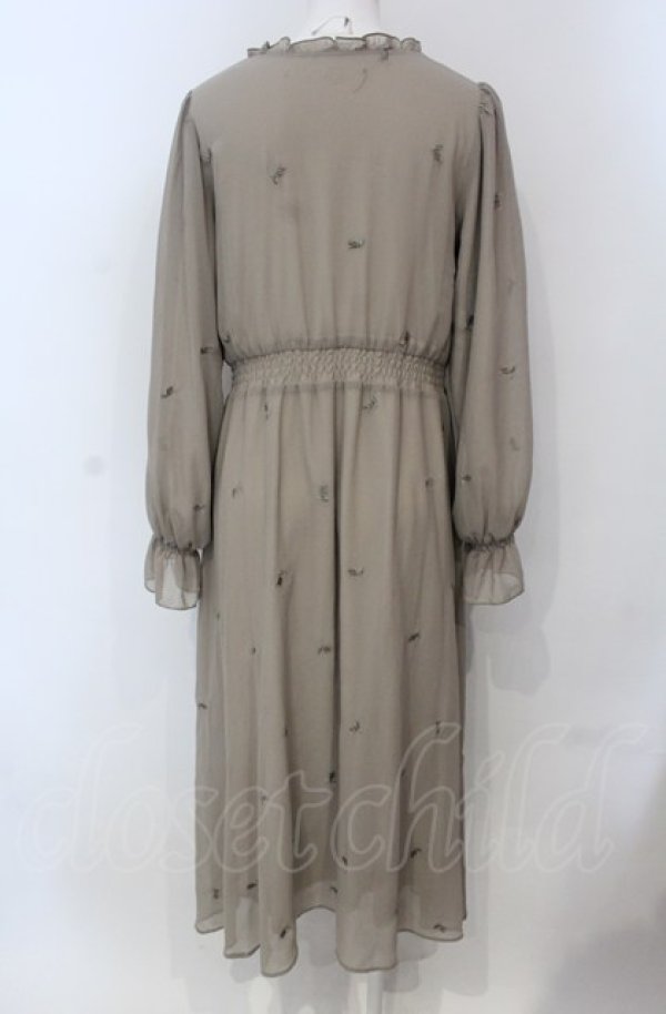 画像3: an another angelus / ローズ刺繍シフォンワンピース  カーキグリーン O-25-04-30-2012-CA-OP-IG-OS (3)