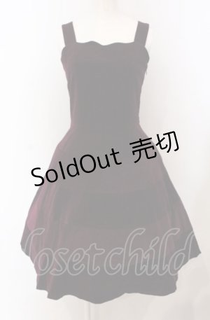 画像: Jane Marple / クラウンチェーン別珍ジャンパースカート M ワイン O-25-04-30-2126-JM-OP-IG-OS