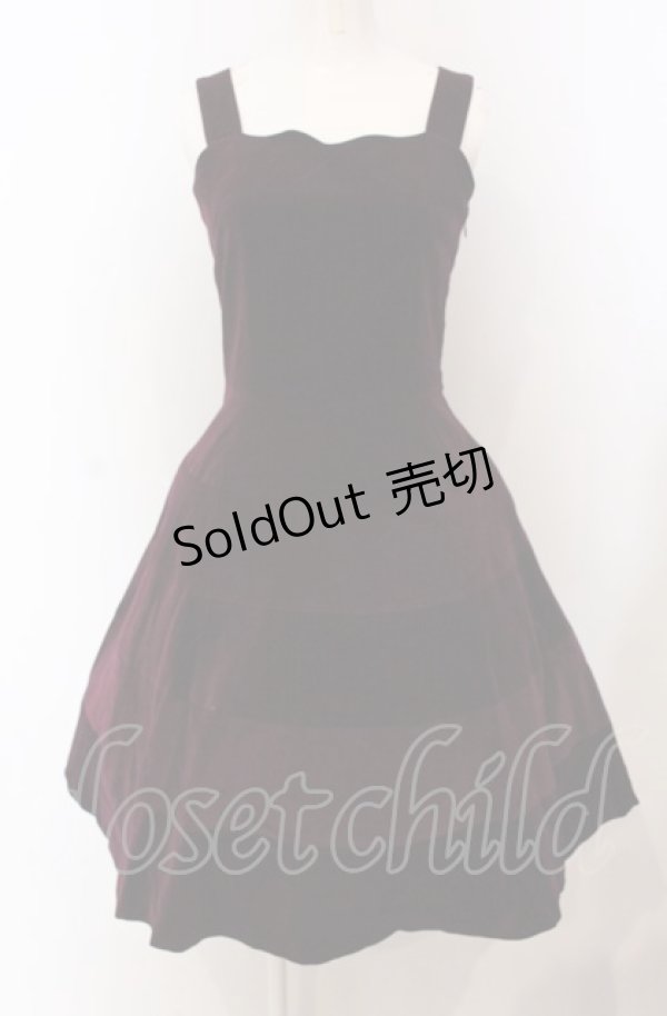 画像1: Jane Marple / クラウンチェーン別珍ジャンパースカート M ワイン O-25-04-30-2126-JM-OP-IG-OS (1)