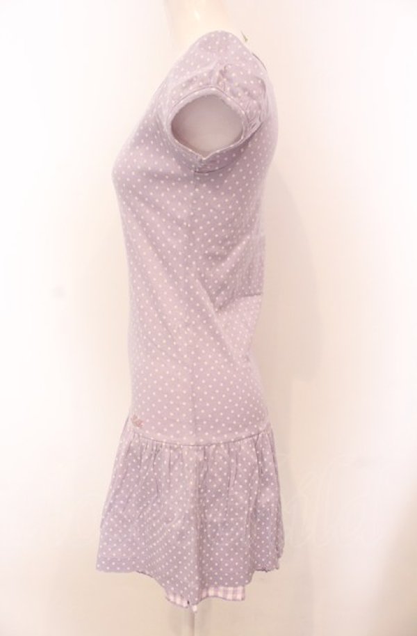 画像2: MILK / ロゴ刺繍ドットカットワンピース  ラベンダー O-25-04-30-2133-ML-OP-IG-OS (2)