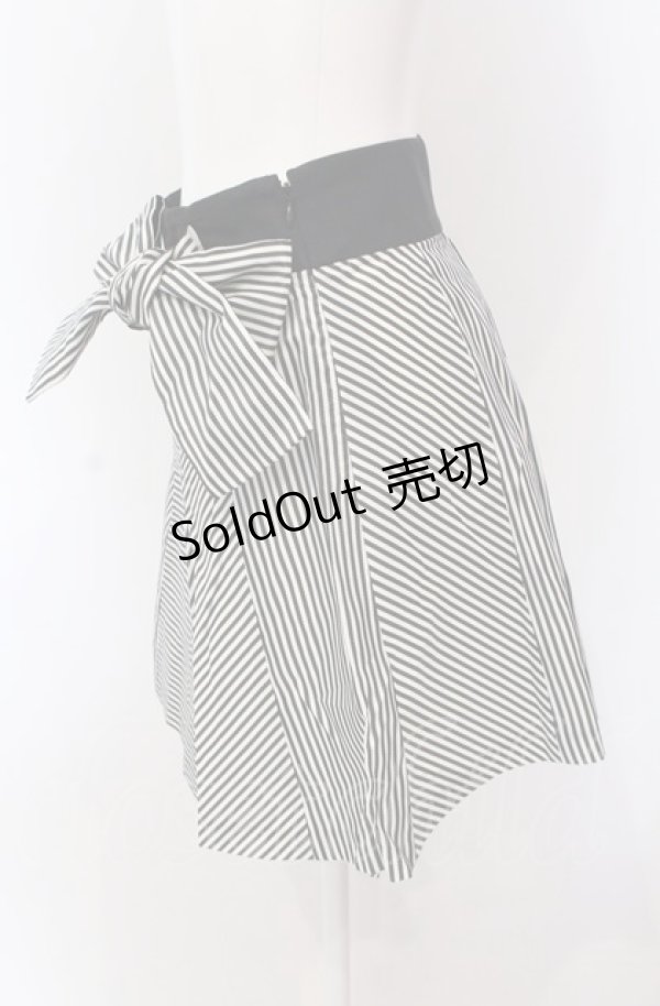 画像2: Jane Marple / ストライプ切り替えスカート M クロ×シロ O-25-04-30-2135-JM-SK-IG-OS (2)