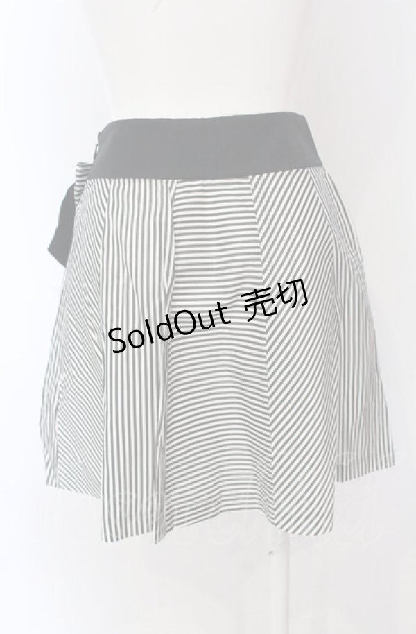 画像3: Jane Marple / ストライプ切り替えスカート M クロ×シロ O-25-04-30-2135-JM-SK-IG-OS (3)