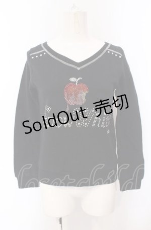 画像: MILK / Snow White ラインストーンスウェット  クロ O-25-04-30-2138-ML-TO-IG-OS