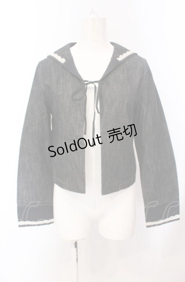 画像1: Jane Marple / デニムセーラーボレロ M クロ O-25-04-30-2140-JM-TO-IG-OS (1)