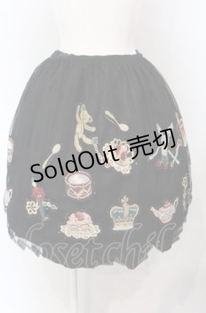 画像: Jane Marple / Toy & Cakeアップリケチュールスカート M ブラック O-25-04-30-2141-JM-SK-IG-OS