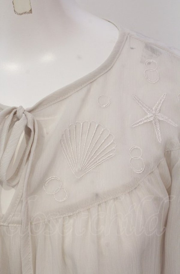 画像2: an another angelus / マリン刺繍シースルーブラウス  アイボリー O-25-04-30-2015-CA-BL-IG-OS (2)