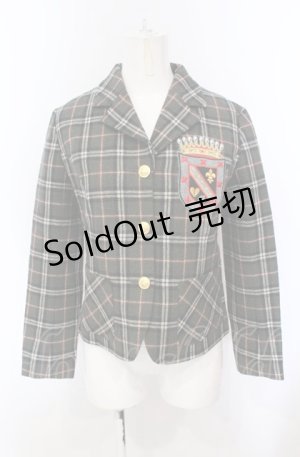 画像: MILK / エンブレムワッペンチェックジャケット  グリーン O-25-04-30-2147-ML-JA-IG-OS