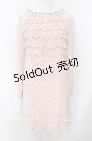 画像: MILK / フロッキードットフリルワンピース  ピンク×クロ O-25-04-30-2149-ML-OP-IG-OS