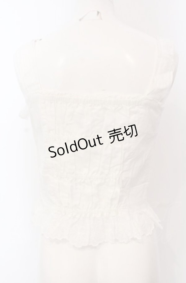 画像3: Jane Marple / レース配色コットンキャミソール M シロ O-25-04-30-2157-JM-TO-IG-OS (3)