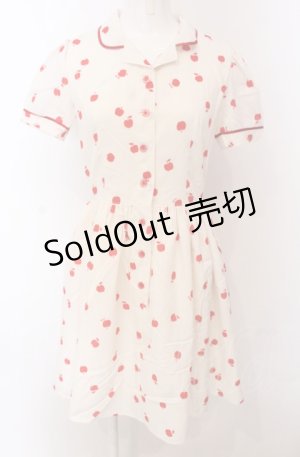 画像: MILK / Littleアップルドレス  アイボリー×アカ O-25-04-30-2159-ML-OP-IG-OS