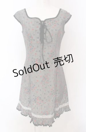 画像: MILK / 花柄レースアップワンピース  グレー×クロ O-25-04-30-2173-ML-OP-IG-OS