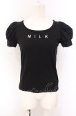 画像1: MILK / ロゴ刺繍半袖カットソー  クロ O-25-04-30-2179-ML-TO-IG-OS (1)