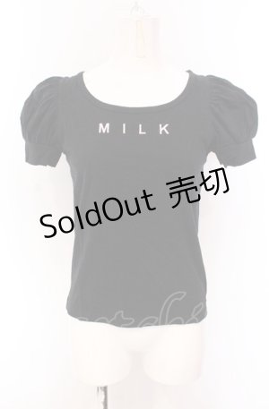画像: MILK / ロゴ刺繍半袖カットソー  クロ O-25-04-30-2179-ML-TO-IG-OS