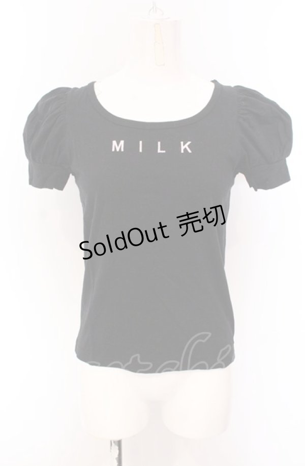 画像1: MILK / ロゴ刺繍半袖カットソー  クロ O-25-04-30-2179-ML-TO-IG-OS (1)