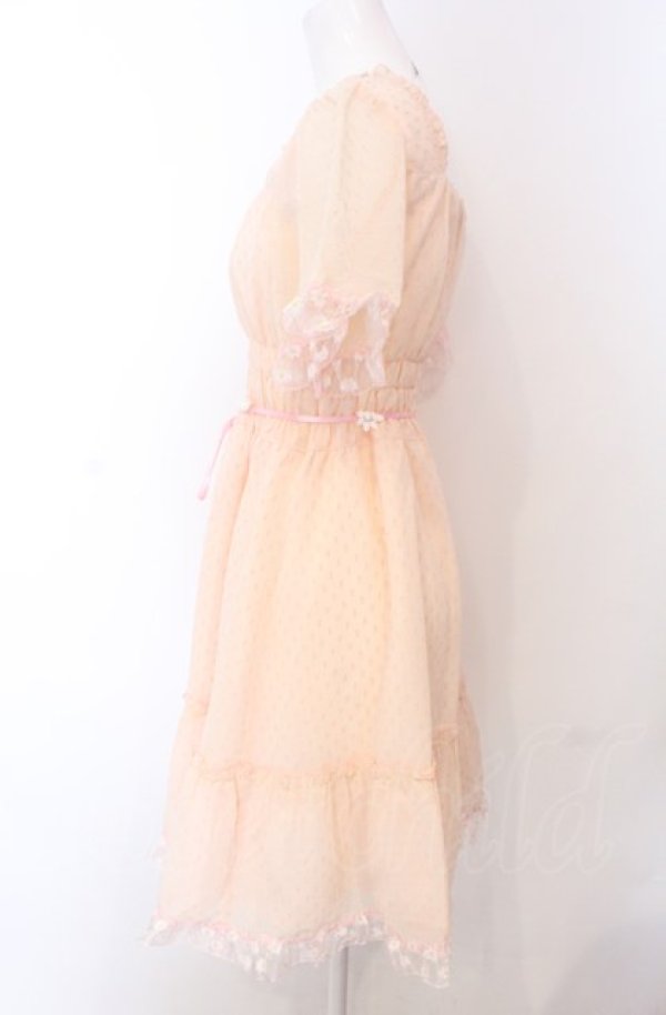 画像4: MILK / マーガレット刺繍フリルドビードットワンピース  ピンク O-25-04-30-2180-ML-OP-IG-OS (4)