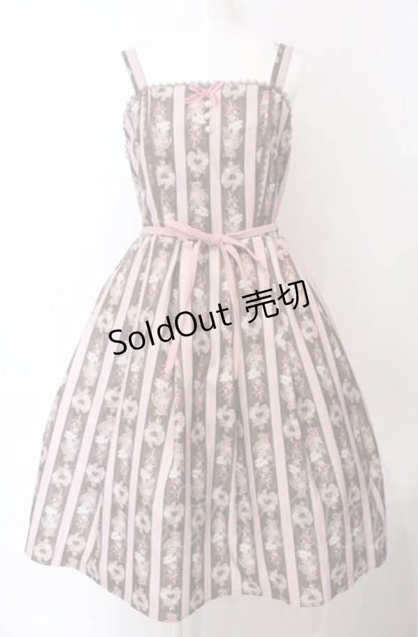 画像1: axes femme kawaii / Rosy Bear柄ジャンスカ  ブラウン O-25-04-30-2182-AX-OP-IG-OS (1)
