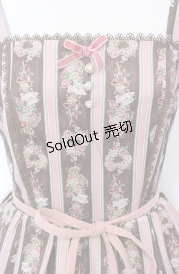 画像2: axes femme kawaii / Rosy Bear柄ジャンスカ  ブラウン O-25-04-30-2182-AX-OP-IG-OS (2)