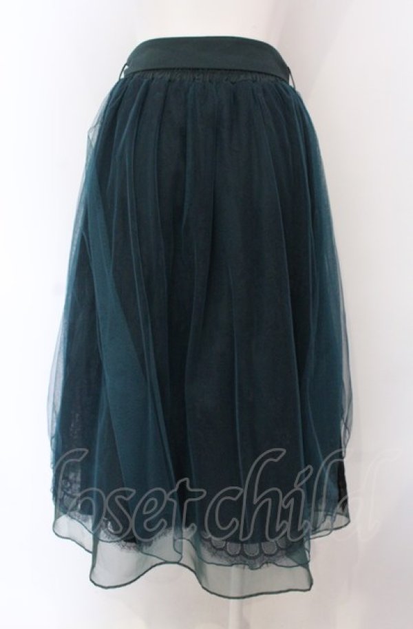 画像4: axes femme POETIQUE / バックフリルチュールスカート  グリーン O-25-04-30-2184-AX-SK-IG-OS (4)
