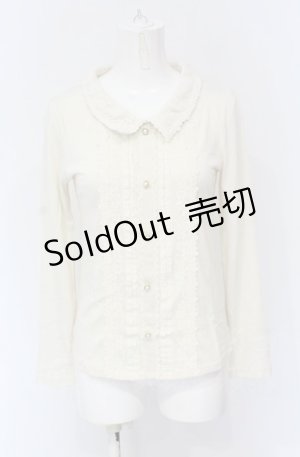 画像: axes femme / ブローチ付きブラウス風プルオーバー（ブローチ欠品）  アイボリー O-25-04-30-2024-AX-TO-IG-OS