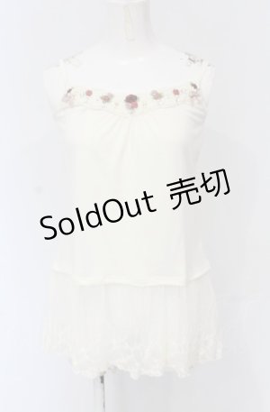 画像: axes femme / ローズガーデンロングキャミ M アイボリー O-25-04-30-2028-AX-TO-IG-OS