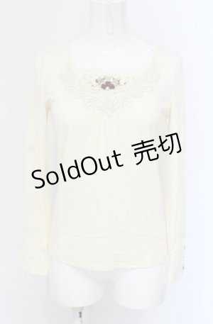 画像: axes femme / プチ薔薇インナーカットソー M アイボリー O-25-04-30-2029-AX-TO-IG-OS