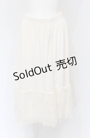 画像: axes femme / 繊細レースミディ丈ペチスカート M アイボリー O-25-04-30-2032-AX-SK-IG-OS