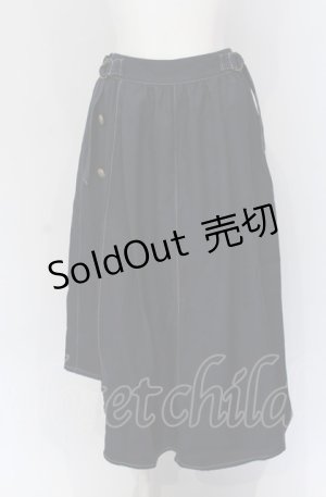 画像: axes femme / サイド釦アシンメトリースカート M ネイビー O-25-04-30-2033-AX-SK-IG-ZI