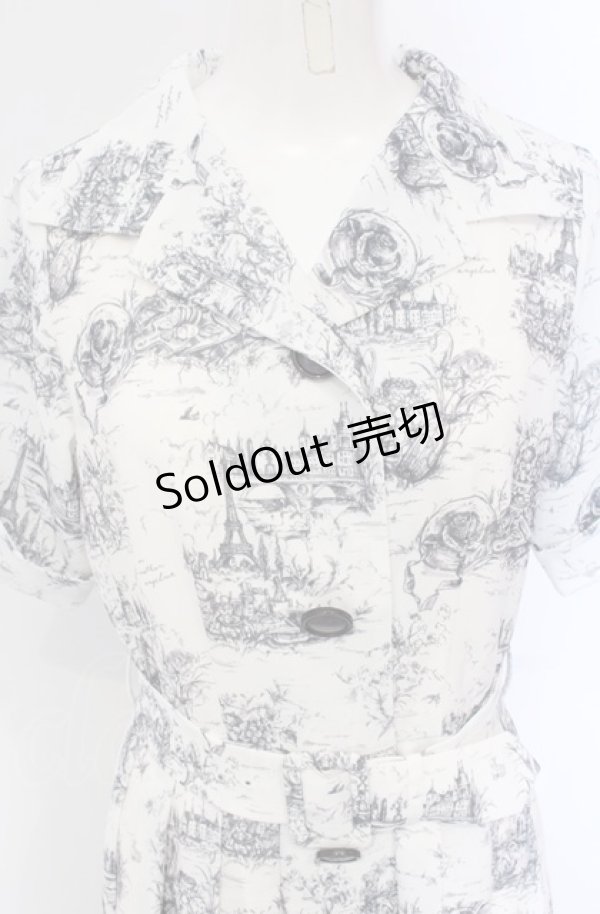 画像2: an another angelus / ピクニックトワル柄シャツワンピース  オフシロ O-25-04-30-2035-CA-OP-IG-OS (2)