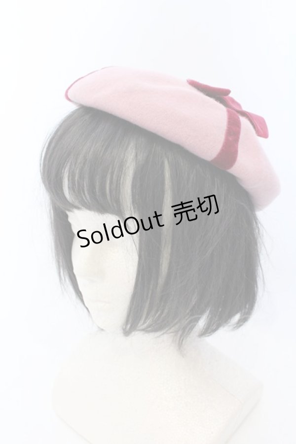 画像2: Emily Temple cute / リボンベレー帽 52〜56ｃｍ ピンク O-25-04-30-018-ET-AC-OW-OS (2)