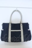 画像1: axes femme / 刺繍入りナイロンバッグ  ネイビー O-25-05-03-004-AX-BG-OW-OS (1)