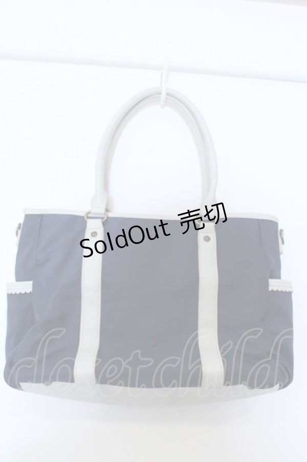 画像7: 【SALE】axes femme / 刺繍入りナイロンバッグ  ネイビー O-25-05-03-004-AX-BG-OW-ZT-K021 (7)