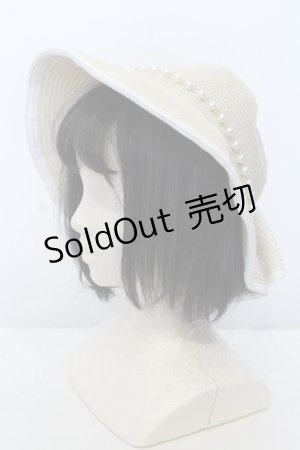 画像: axes femme / パール付き雑材UVハット  キナリ O-25-05-03-007-AX-AC-OW-ZT-K007