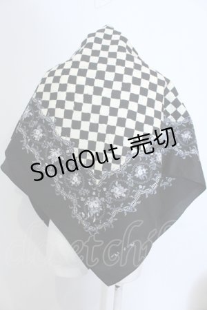 画像: KANEKO ISAO / スカーフ  格子×花柄クロ O-25-05-03-009-EL-ZA-OW-OS