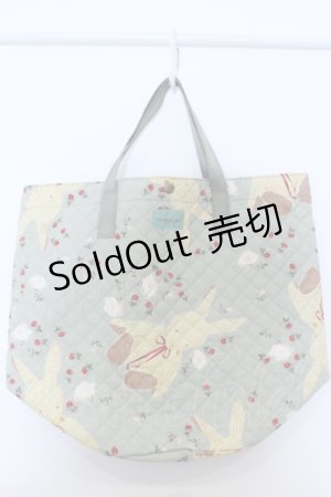 画像: WONDERFUL WORLD / うさぎptキルティングバッグ  グリーン O-25-05-03-002-LO-BG-OW-ZT-K021