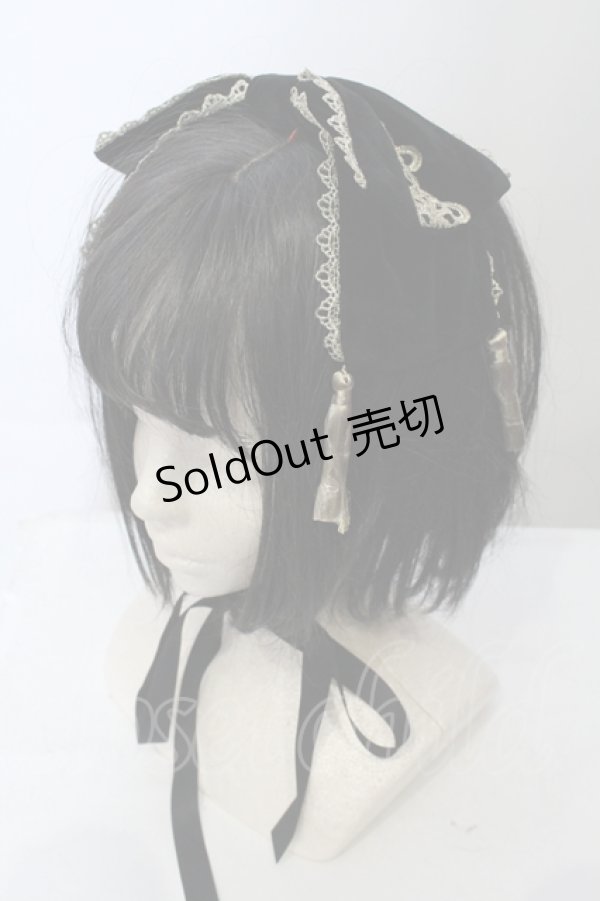 画像1: axes femme kawaii / タッセル付リボンヘッドドレス  クロ O-25-05-03-021-AX-AC-IG-ZT422-F009 (1)
