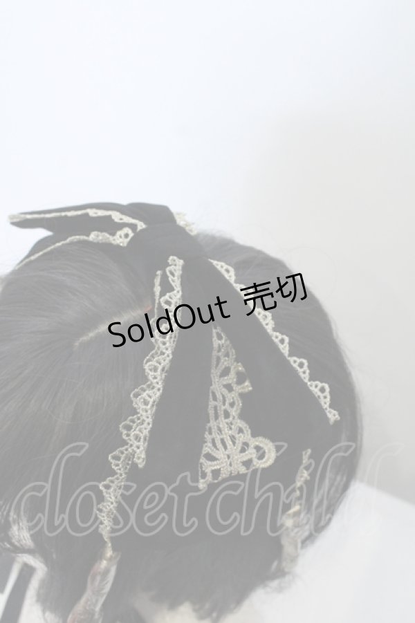 画像2: axes femme kawaii / タッセル付リボンヘッドドレス  クロ O-25-05-03-021-AX-AC-IG-ZT422-F009 (2)